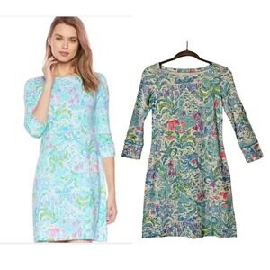 Lilly Pulitzer XXS UPF 50+ Sophie Dress Tropical Teal Multi $138 Sun Protect NWT